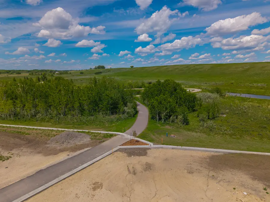 New Valarosa streets curving through the prairie from above