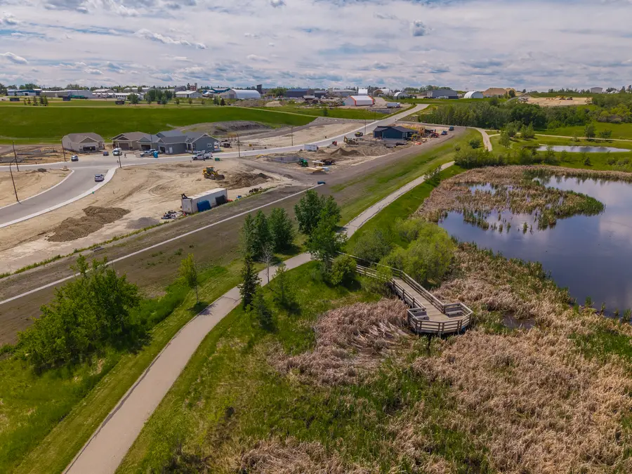 Valarosa development from above with ponds and farmland